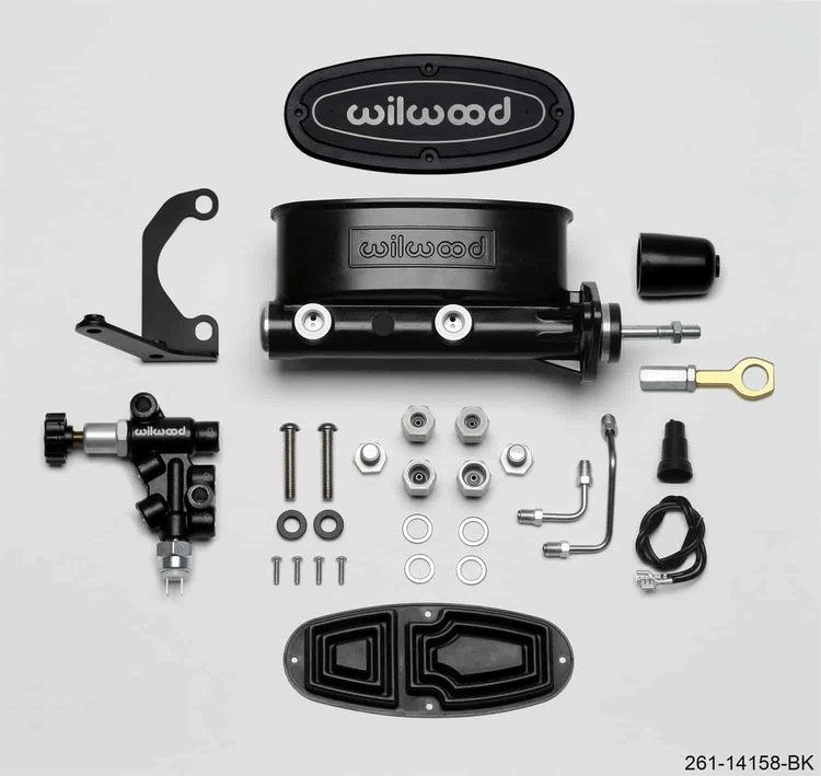 Aluminum Tandem Master Cylinder Kit with Proportioning Valve for 1965-1973 Ford Mustang, 15/16 in. Bore
