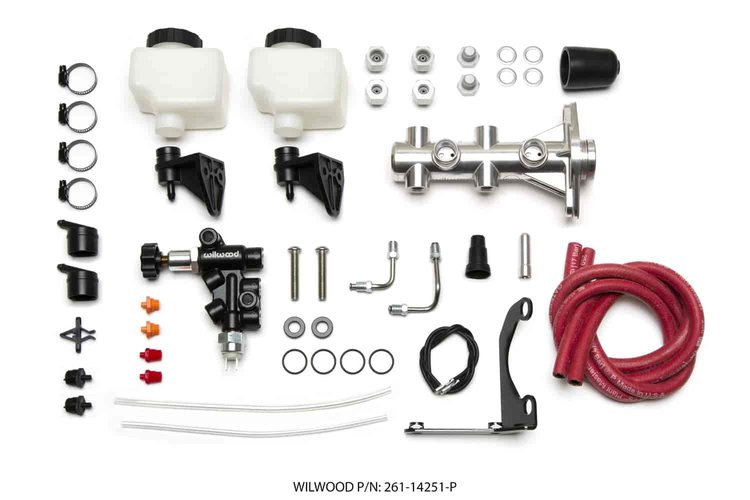 Remote Tandem Master Cylinder Kit, 1 in. Bore [Ball Burnished (Polished) Finish]