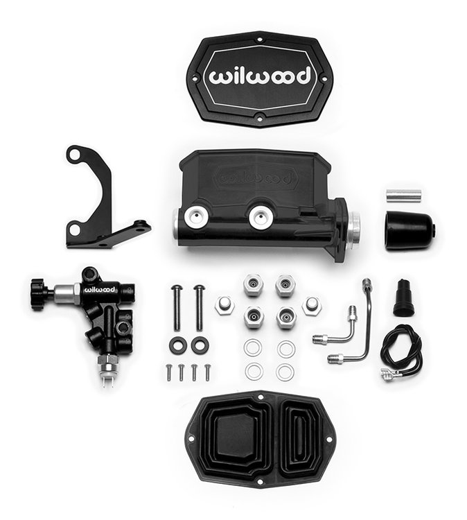 Compact Tandem Master Cylinder, 1 1/8 in. Bore - Black E-Coat Finish