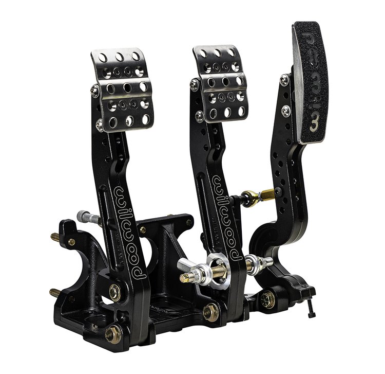 340-16605 Adjustable Ratio Floor Mount Throttle, Clutch, Brake Pedal w/Tru-Bar Balance Bar w/Throttle Linkage