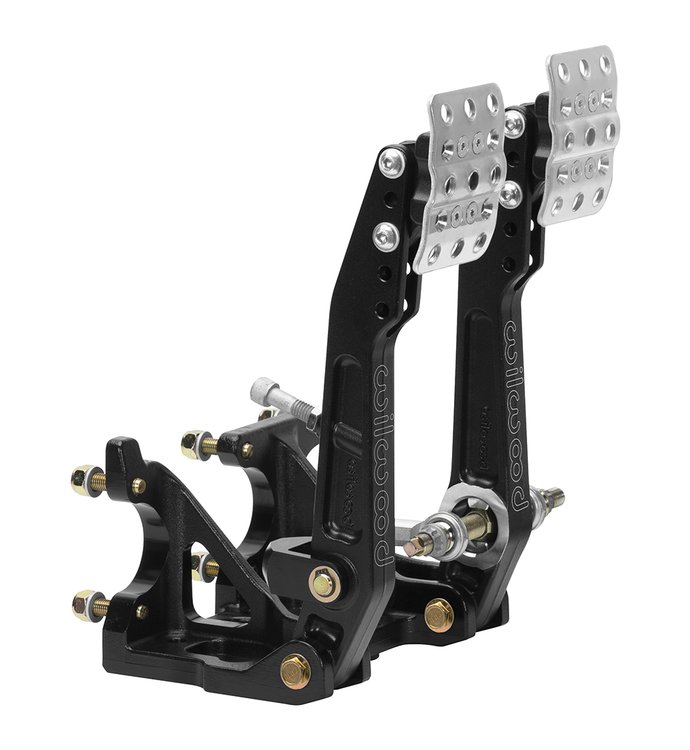 340-16607 Adjustable Ratio Floor Mount Brake & Clutch Pedal w/Tru-Bar Balance Bar