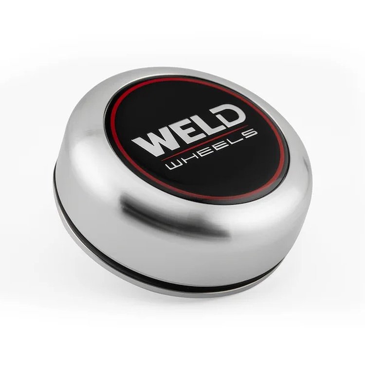 10S1013MCGBC 3 in. Aluminum O-Ring Cap, 0.86 in. Tall, Machined/Gloss Black Lens/CHR Logo