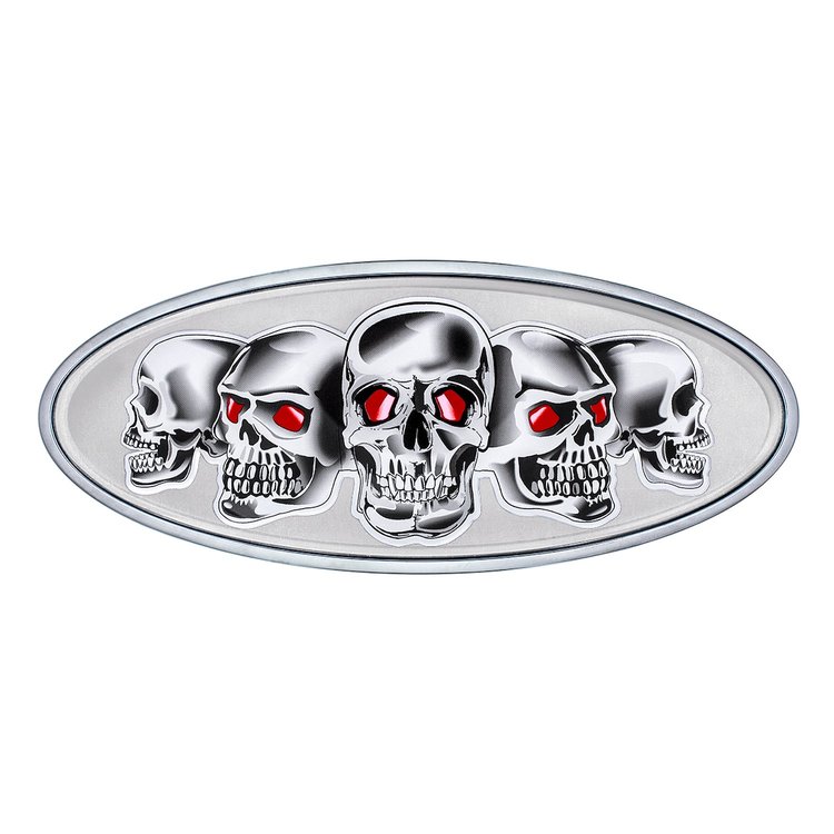 10881 Chrome Die Cast Skull Emblem - Silver