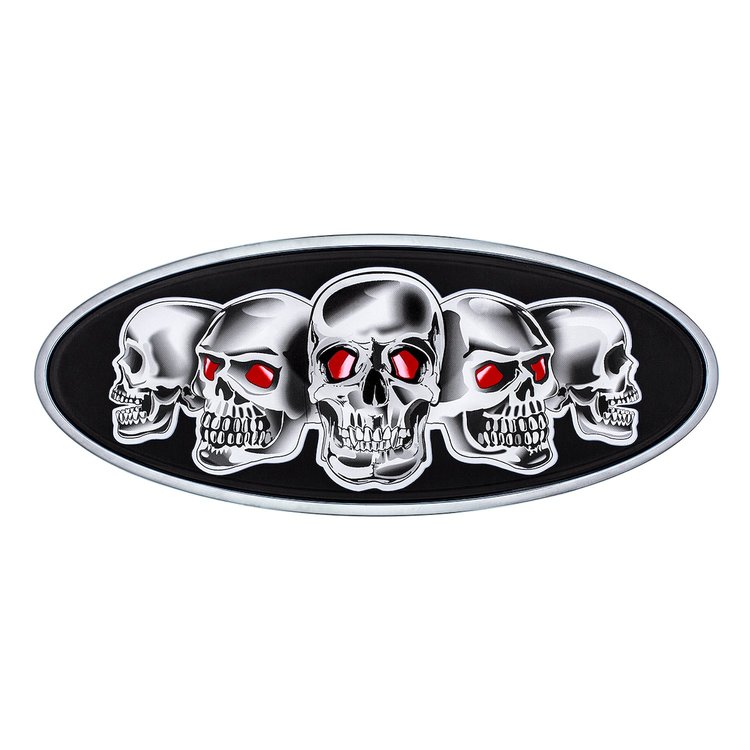 10882 Chrome Die Cast Skull Emblem - Black