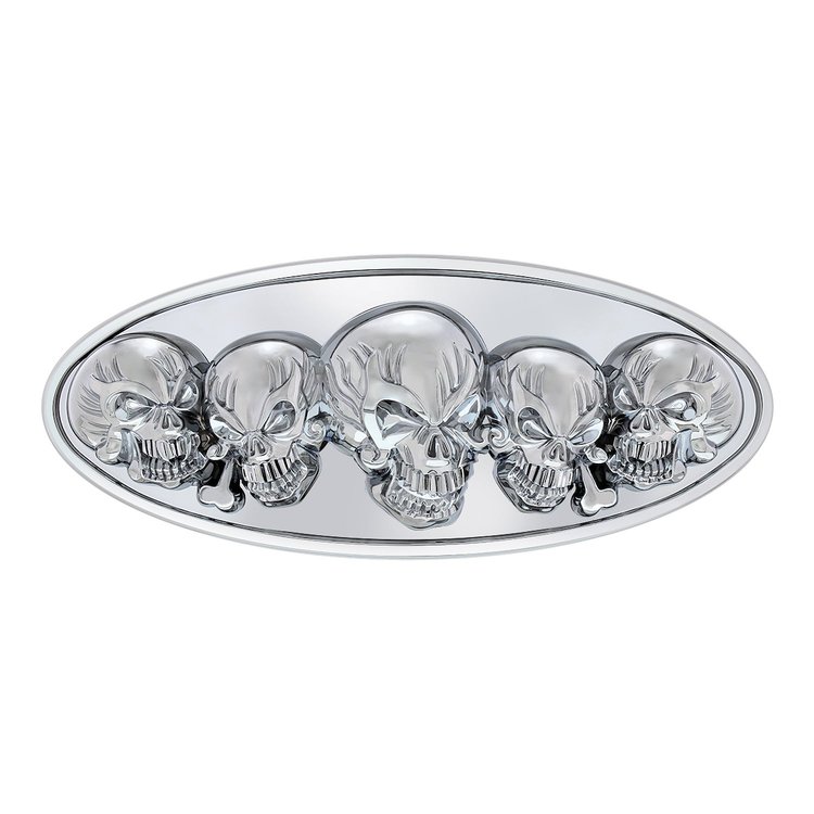 10963 Chrome Oval Emblem - 3D Skull