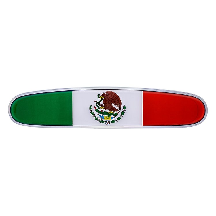 11004 Chrome Die Cast Mexico Flag Emblem