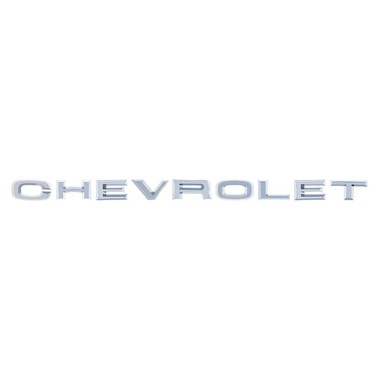 110057 Chrome in.CHEVROLET in. Hood Letter Emblem Set For 1967-68 Chevy & GMC Truck