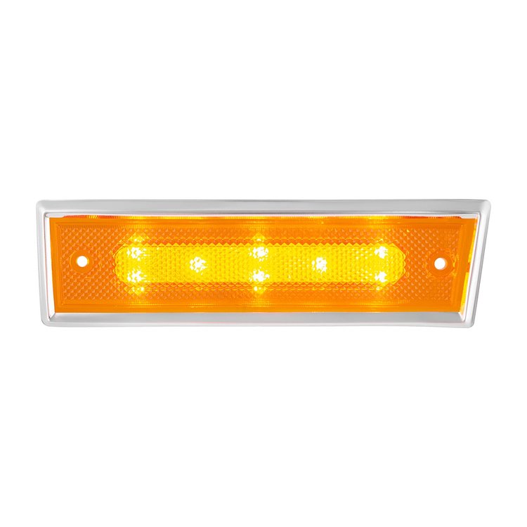 110311 8 Amber LED Dual Function Side Marker With SS Trim, For 1981-1987 Chevrolet & GMC Truck, R/H