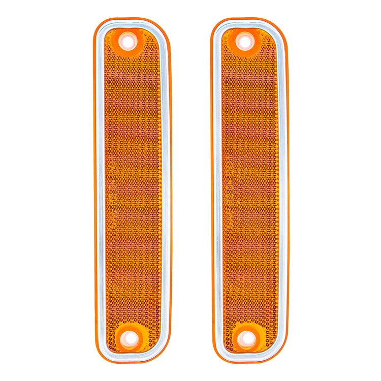 110542 Side Marker Light With Stainless Steel Trim For 1973-80 Chevy Truck, Amber Lens (Box of 2)