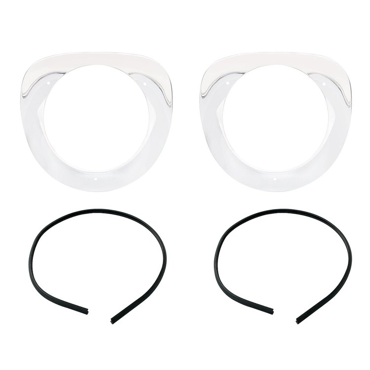 110705 Chrome Headlamp Bezels With Seals For 1955-57 Chevy Truck (Pair)