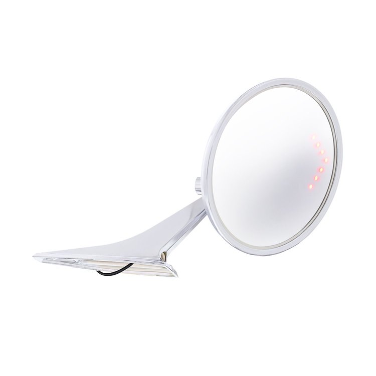 110826 Round Exterior Mirror With Convex Glass & LED Turn For 1966-72 Chevy Passenger Car - R/H