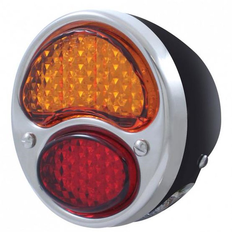 FTL2831RA6-BAL 19 LED 6V Tail Light Assembly With 4 LED License Plate Light & Black Housing For 1928-31 Ford Model A - L/H