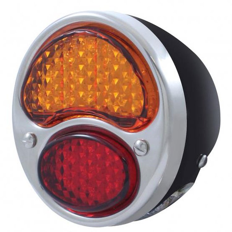 FTL2831RA-BAL 19 LED 12V Tail Light Assembly With 4 LED License Plate Light Black Housing For 1928-31 Ford Model A - L/H