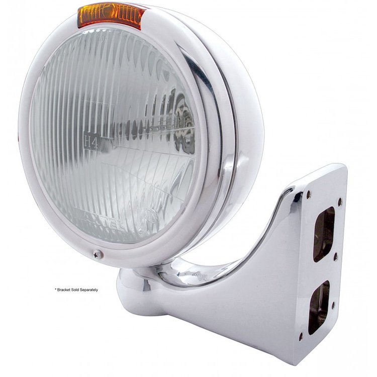 Classic Round Headlight Assembly with H4 Bulb, Turn Signal for 1914-1936 Cars, Trucks