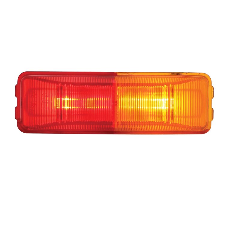 31050 Incandescent Rectangular Fender Mount Light (Clearance/Marker) - Amber & Red Lens