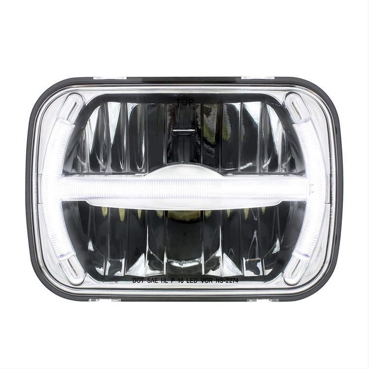 LED Rectangular Headlight w/LED Light Bar 5 in. x 7 in.