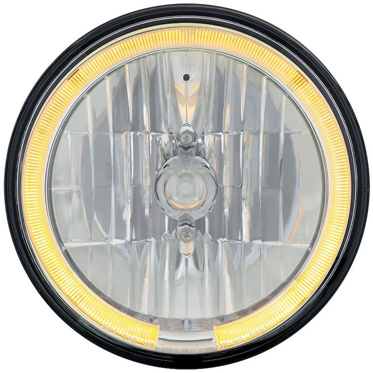 Crystal Round Headlight with LED Halo 7"