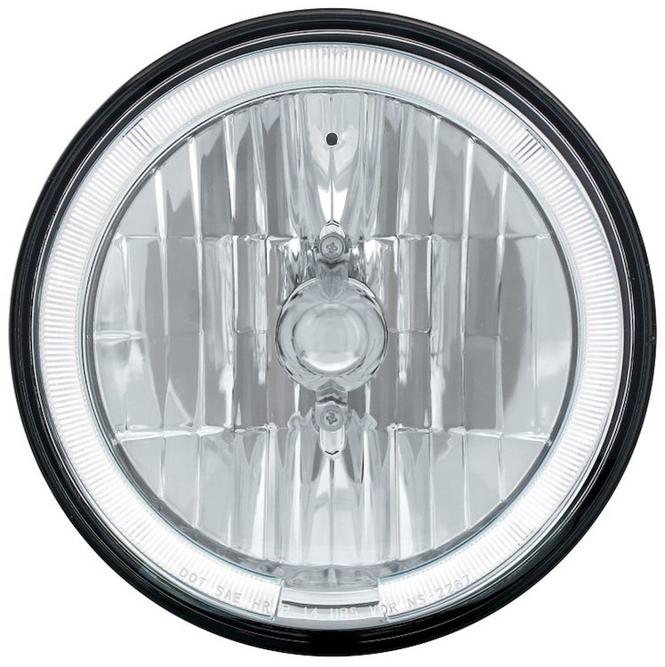 Crystal Round Headlight with LED Halo 7"