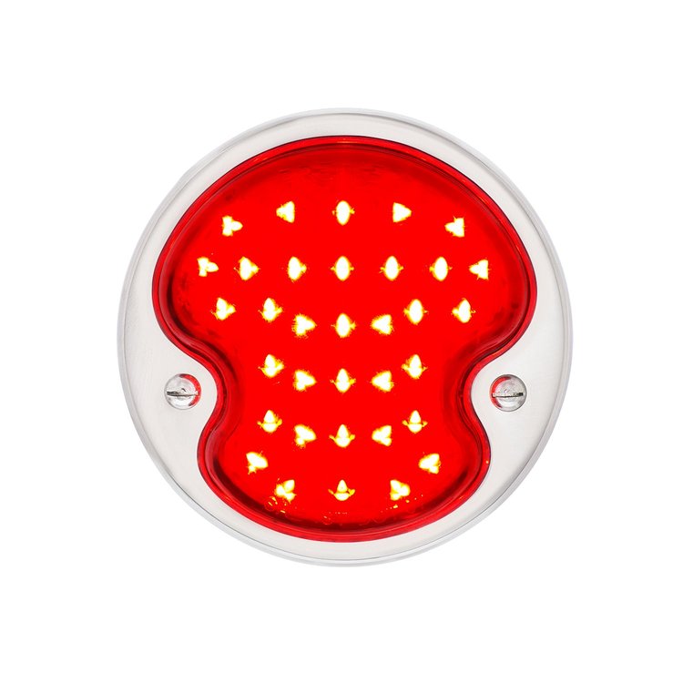 FTL3201LED-AL 17 LED 12V Tail Light With 4 LED License Plate Light Assembly With SS Housing For 1932 Ford Car/Truck - L/H