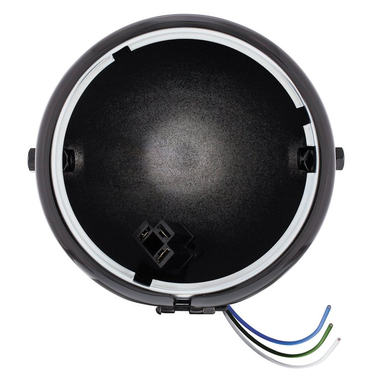 32054 Black 5-3/4 in. Motorcycle Headlight Housing Only - Side Mount