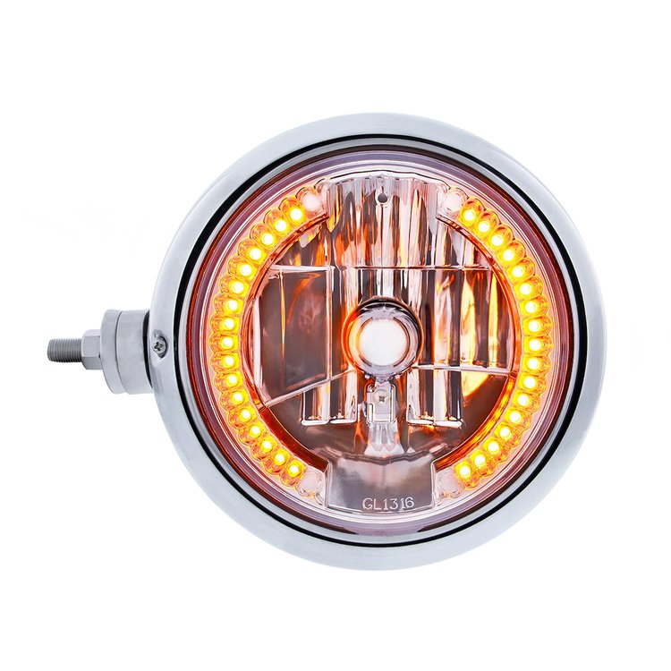 32543 SS Guide 682-C Style Headlight Assembly W/Crystal Lens & 34 LEDs Position Light - Left/Driver Side