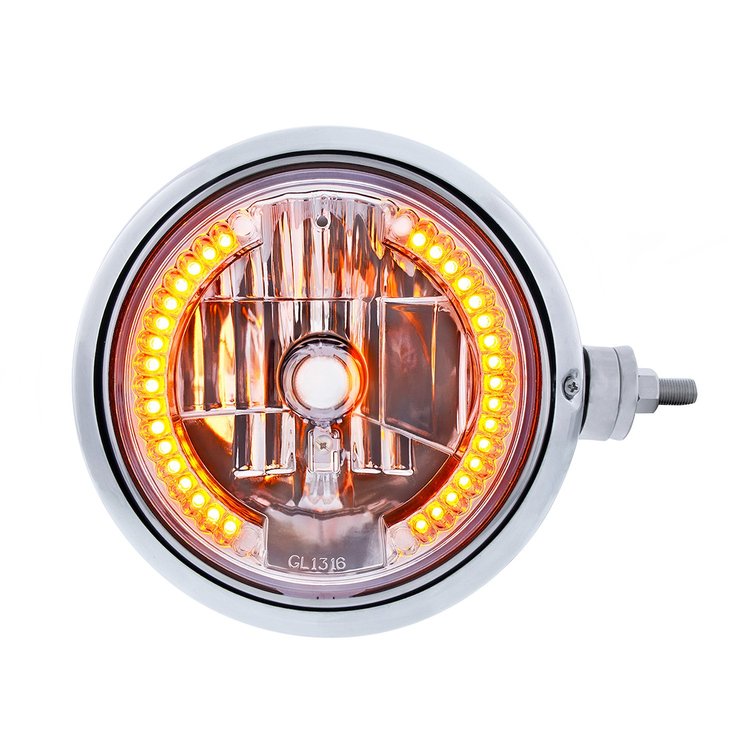 32544 SS Guide 682-C Style Headlight Assembly W/Crystal Lens & 34 LEDs Position Light - Right/Passenger Side