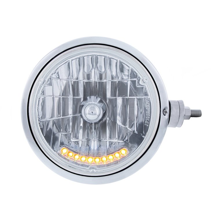 32849 Guide 682-C Style Headlight Assembly W/Crystal Lens & 10 LEDs Position Light - Right/Passenger Side