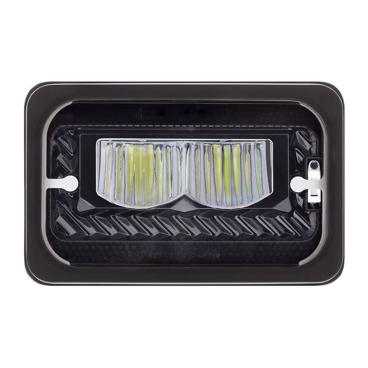 34134 ULTRALIT Heated 4 in. x 6 in. LED Headlight With Glass Lens & Aluminum Housing - High Beam - Black