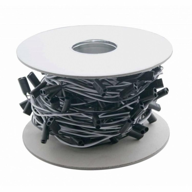 34197 100 Count 2-Prong Female Bullet Plugs 16G Wire Harness Roll - 100' W/12 in. Lead Between Plugs