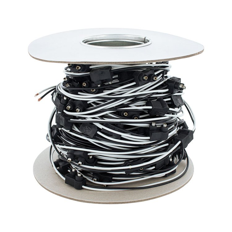 34241 100 Count 2-Prong Male Bullet Plugs 16G Wire Harness Roll - 100' W/12 in. Lead Between Plugs