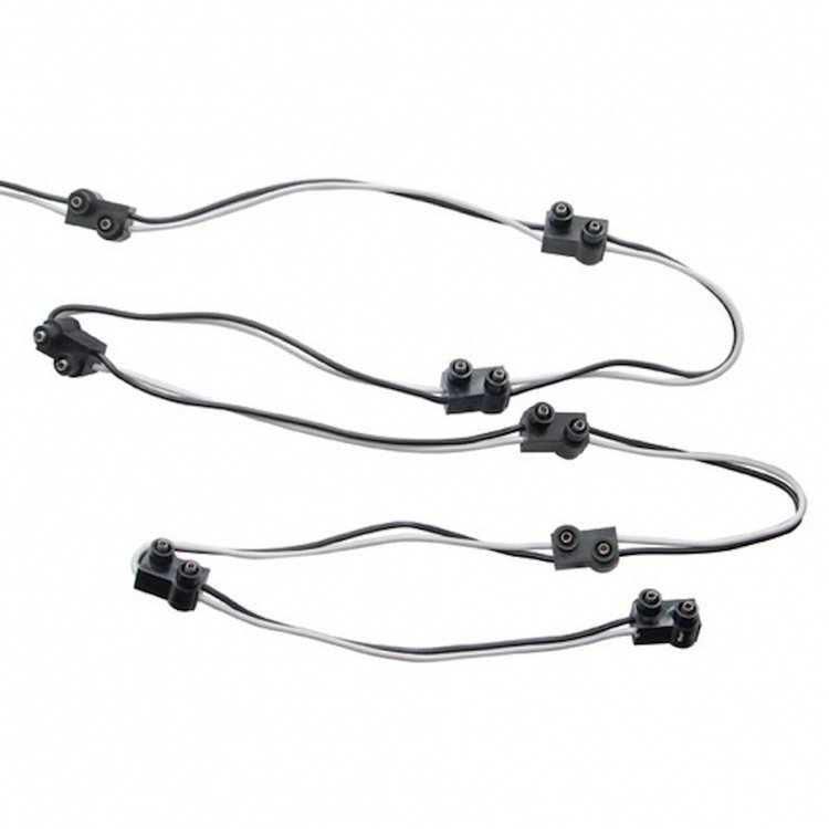 34247P 8 Count 2-Prong Male Bullet Plugs 16G Wire Harness - 7 in. Lead Between Plugs
