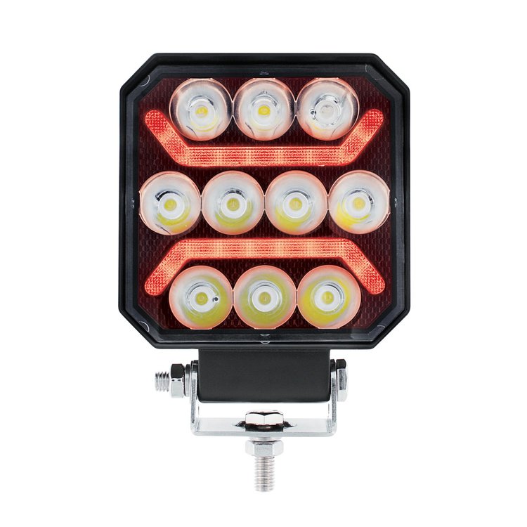 36041 11 LED High Power LED Work Light With  "U"  Light Guide [Red]