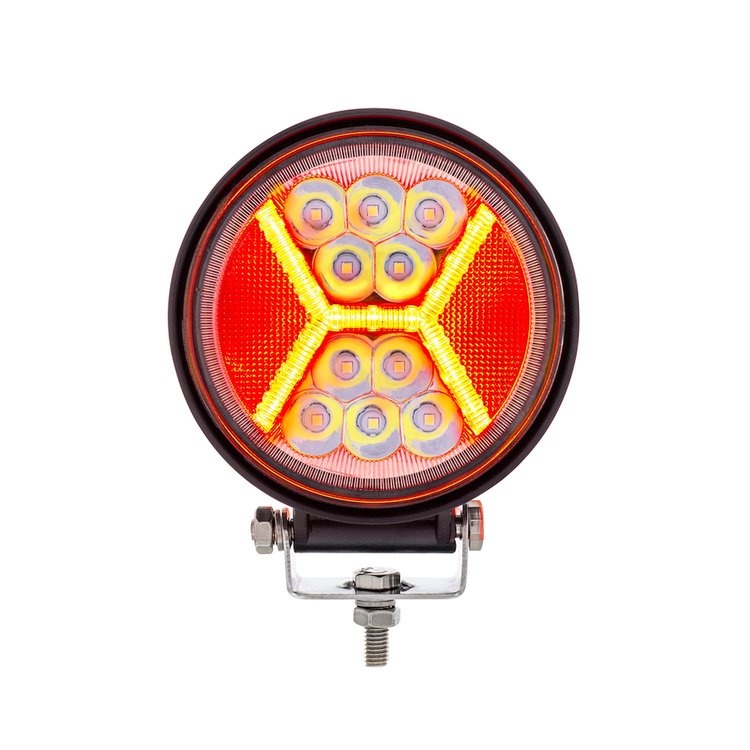 36456 4.5 in. 24 High Power LED Work Light With in.X in. Red Light Guide