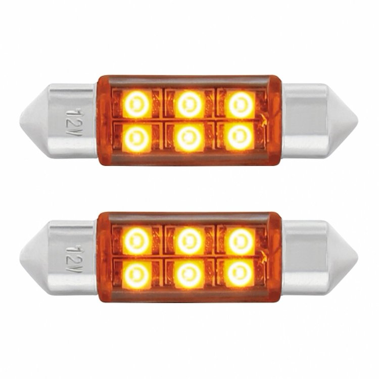 36591 6 SMD High Power Micro SMD LED 6418/6461-36mm Light Bulb - Amber (2-Pack)