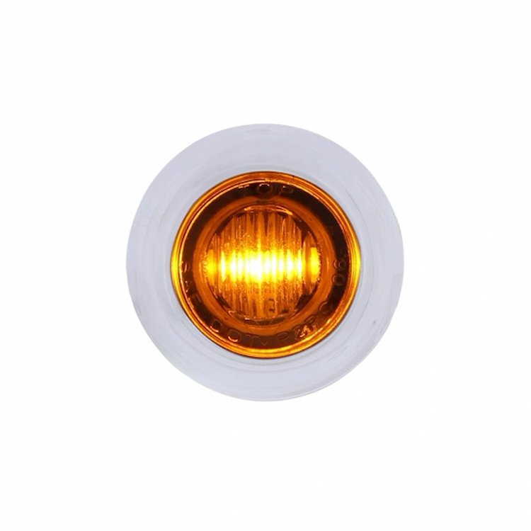 36600 3 LED Dual Function Mini Auxiliary/Utility Light With Bezel & Washer - Amber LED/Amber Lens