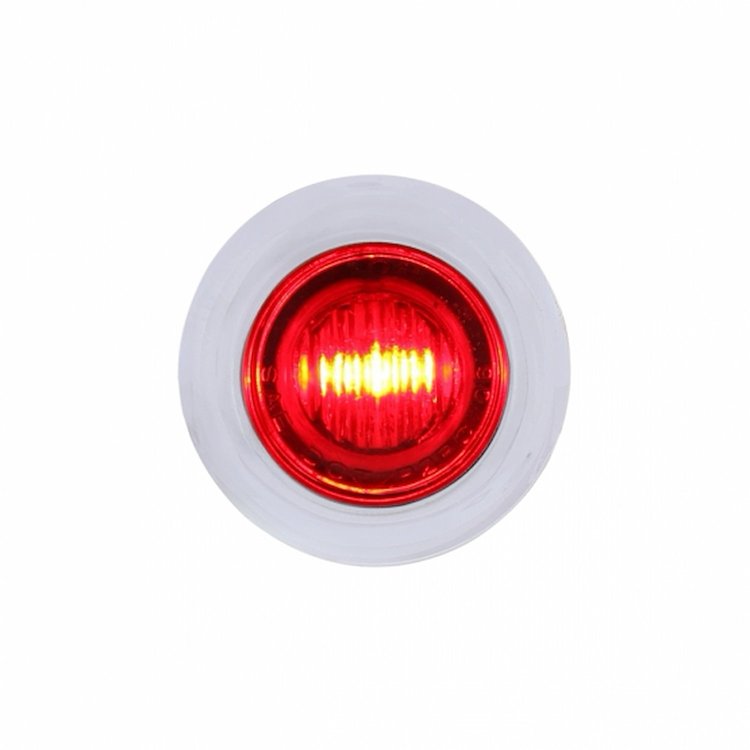 36601 3 LED Dual Function Mini Auxiliary/Utility Light With Bezel & Washer - Red LED/Red Lens