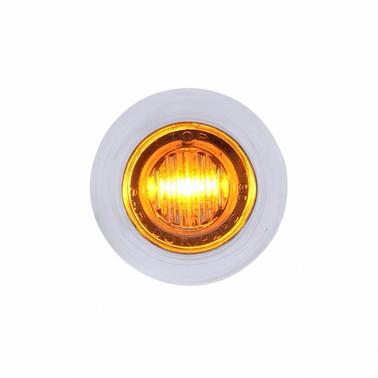 36602 3 LED Dual Function Mini Auxiliary/Utility Light With Bezel & Washer - Amber LED/Clear Lens