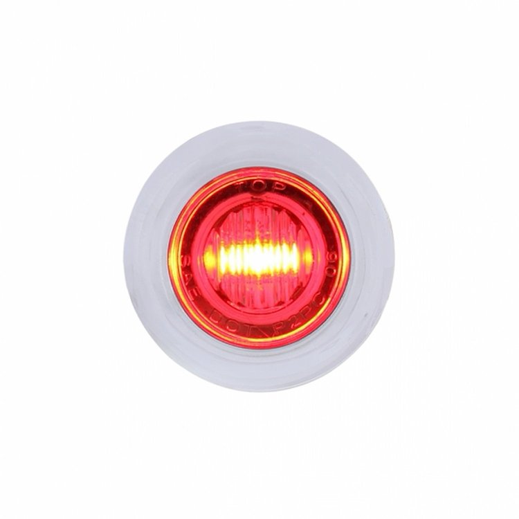 36603 3 LED Dual Function Mini Auxiliary/Utility Light With Bezel & Washer - Red LED/Clear Lens