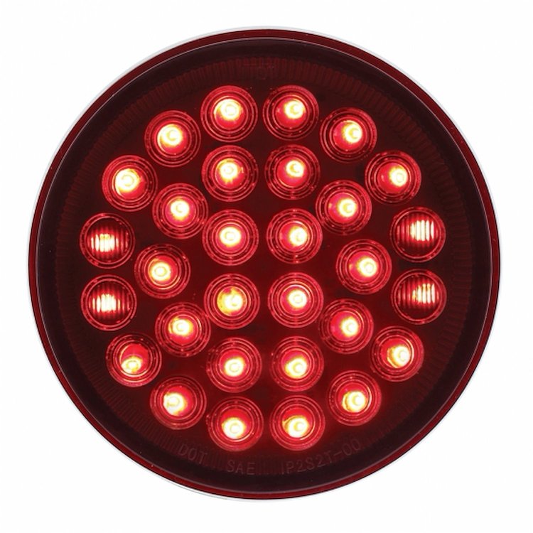 36832 30 LED 4 in. Round Light (Stop, Turn & Tail) - Red LED/Red Lens