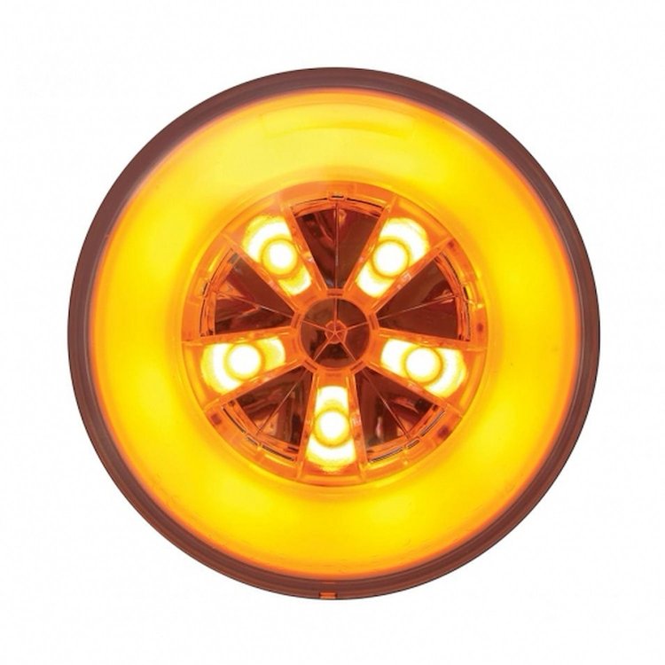 36923B 18 LED 4 in. Round GloLight (Turn Signal) - Amber LED/Amber Lens (Bulk)