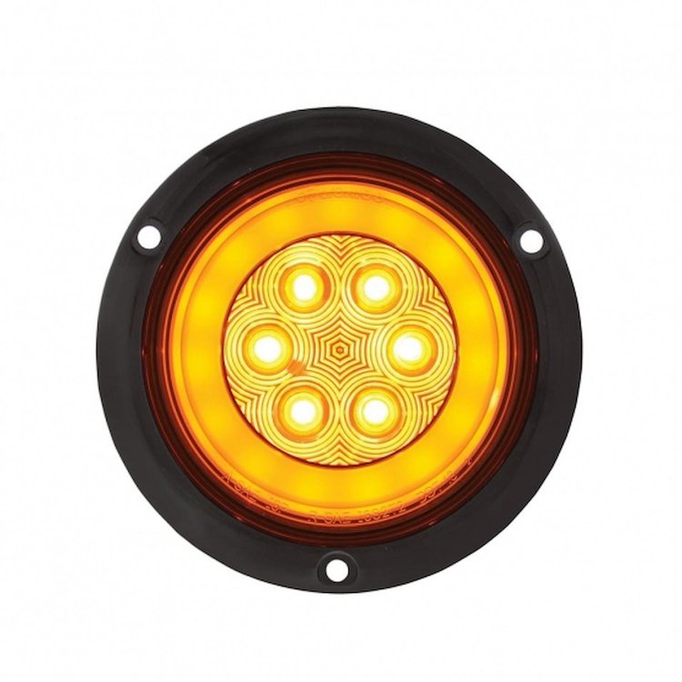 36958 21 LED 4 in. Flange Mount GloLight (Turn Signal) - Amber LED/Amber Lens