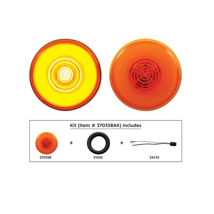 37035BAK 2 in. Round GloLight Kit [Amber LED/Amber Lens]