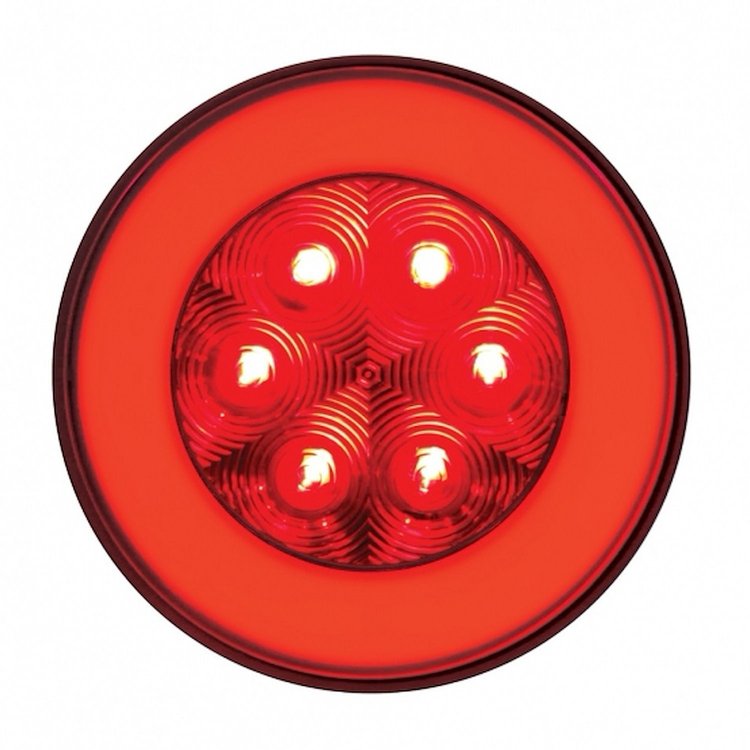 37132B 21 LED 4 in. Round GloLight (Stop, Turn & Tail) - Red LED/Red Lens