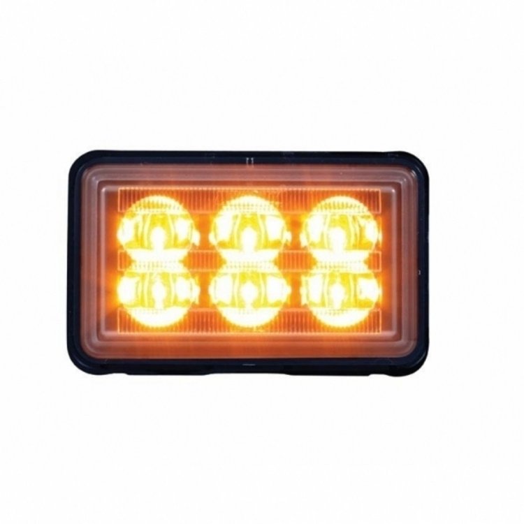 37158B Rectangular Warning Light With Bracket [Amber LED]