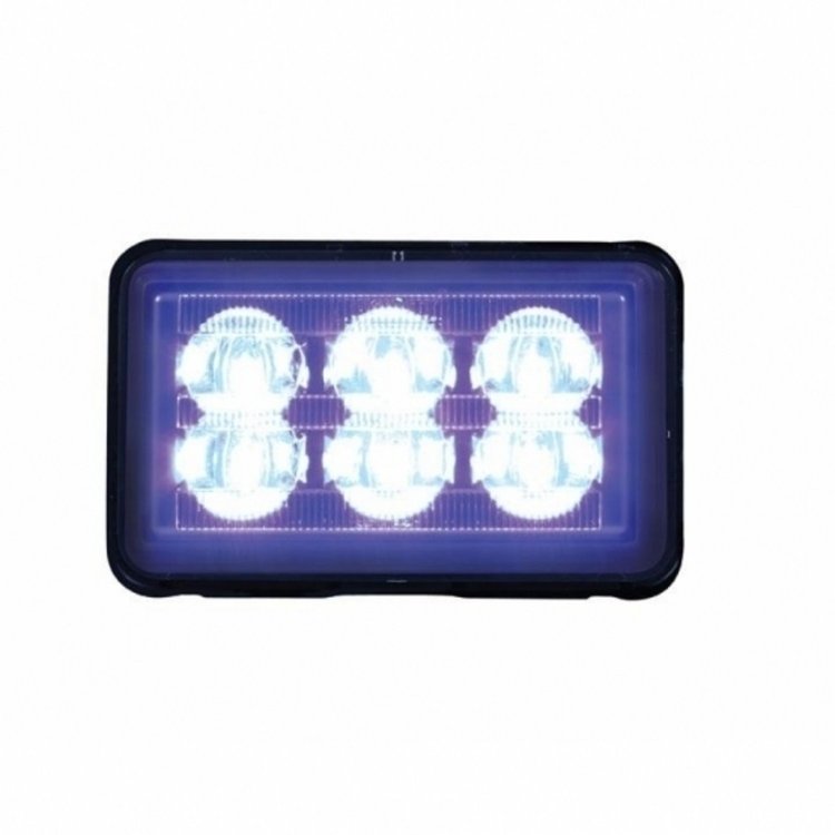 37159B Rectangular Warning Light With Bracket [Blue LED]