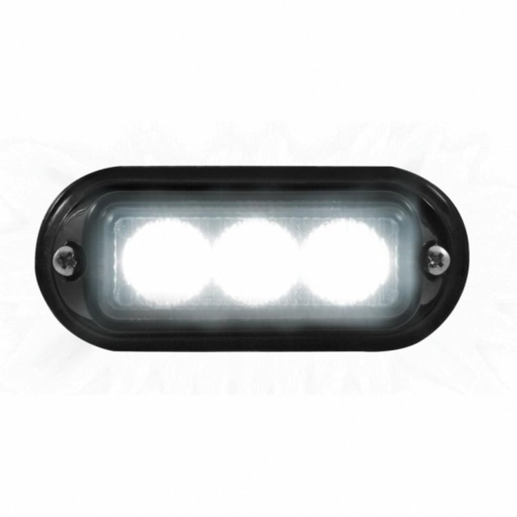 37537B Warning Light With Black Bezel [White LED]