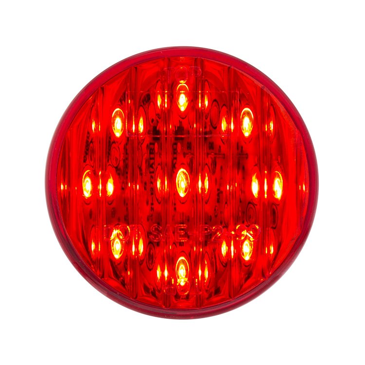 38171B 9 LED 2 in. Round Light (Clearance/Marker) - Red LED/Red Lens