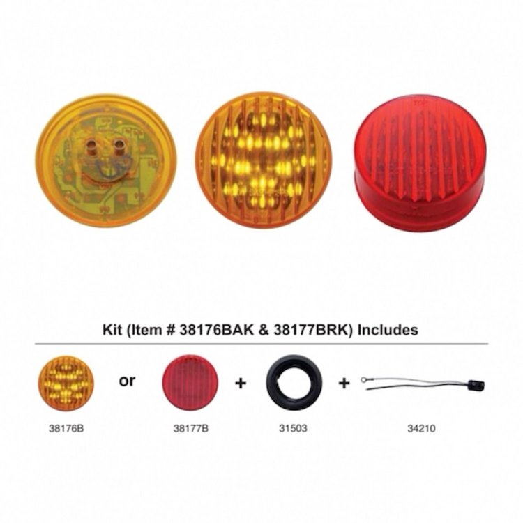 38176BAK 13 LED 2-1/2 in. Round Light Kit (Clearance/Marker) - Amber LED/Amber Lens