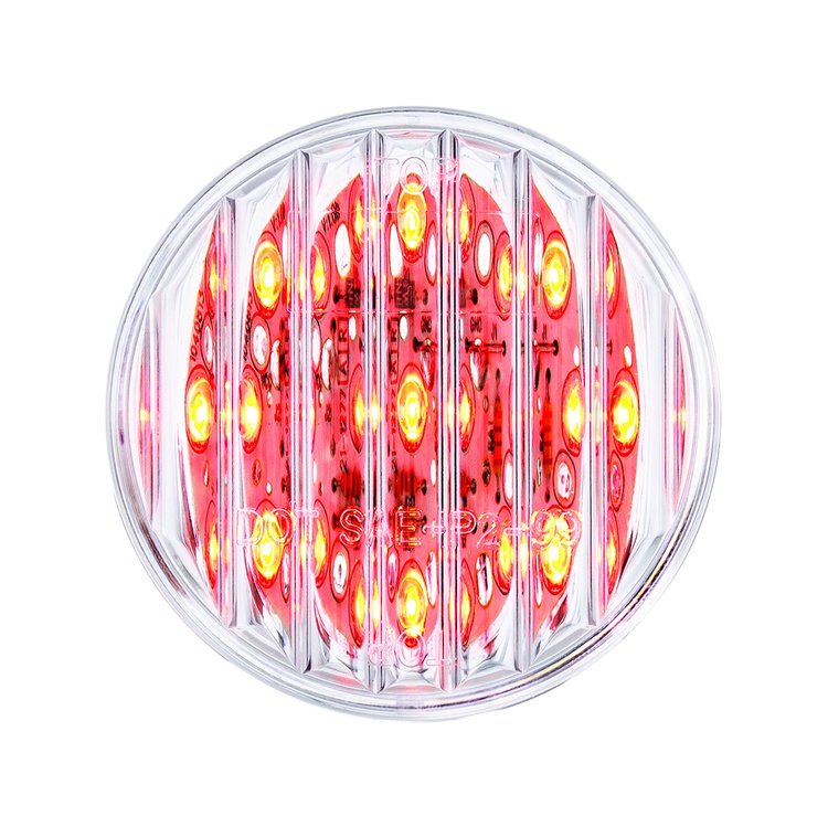 38363B 9 LED 2 in. Round Light (Clearance/Marker) - Red LED/Clear Lens
