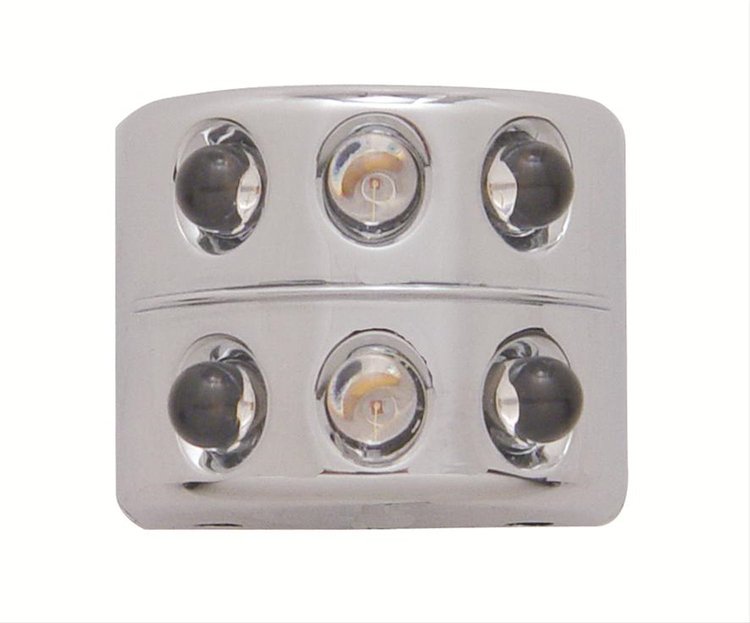 CHROME PLASTIC 6 LED HALF